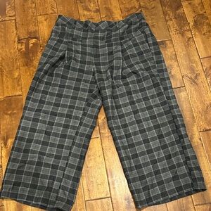 Cider Gray Plaid Wide Leg Pants